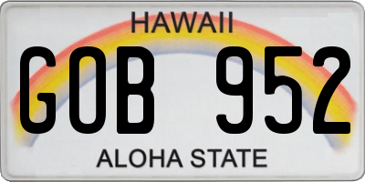 HI license plate GOB952