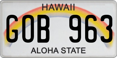 HI license plate GOB963