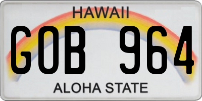 HI license plate GOB964