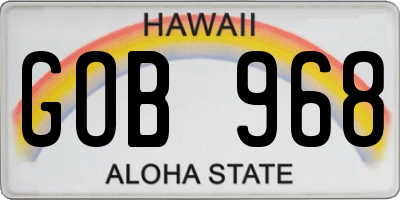 HI license plate GOB968