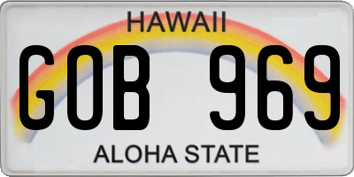 HI license plate GOB969
