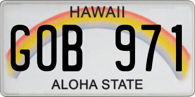 HI license plate GOB971