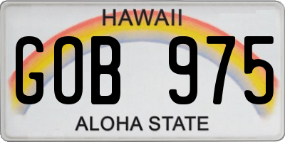 HI license plate GOB975