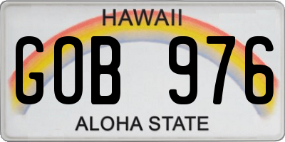 HI license plate GOB976