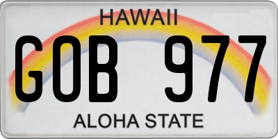 HI license plate GOB977