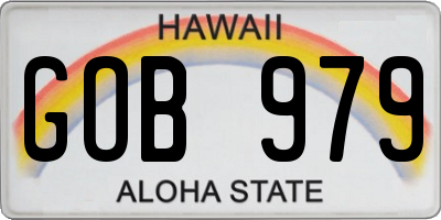 HI license plate GOB979