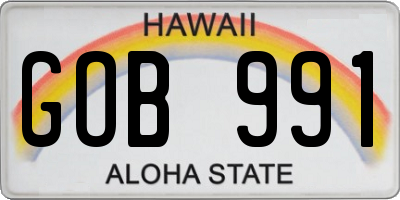 HI license plate GOB991