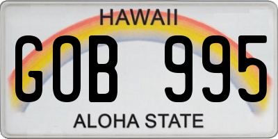 HI license plate GOB995