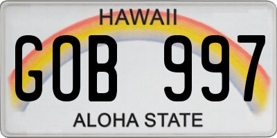 HI license plate GOB997