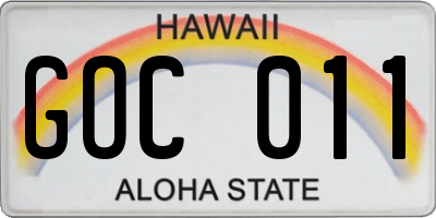HI license plate GOC011
