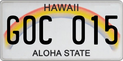 HI license plate GOC015