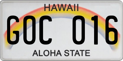 HI license plate GOC016