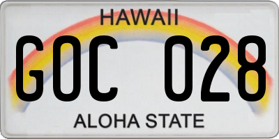 HI license plate GOC028