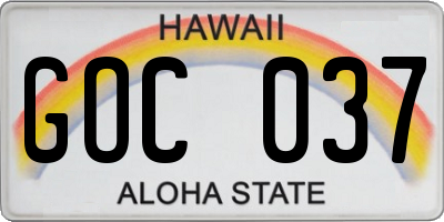 HI license plate GOC037
