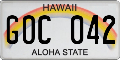 HI license plate GOC042