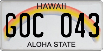 HI license plate GOC043