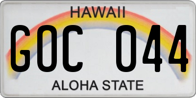 HI license plate GOC044