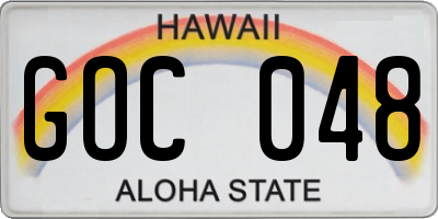 HI license plate GOC048