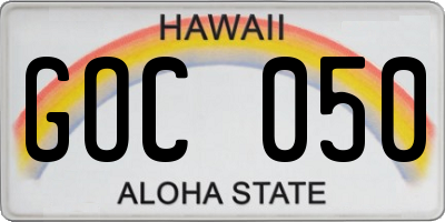 HI license plate GOC050