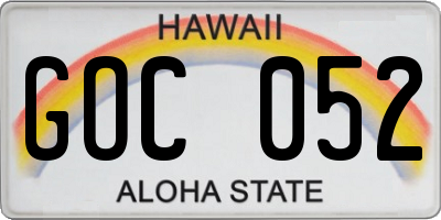 HI license plate GOC052