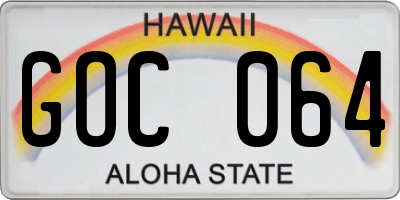 HI license plate GOC064
