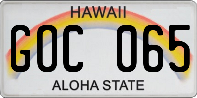 HI license plate GOC065