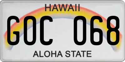 HI license plate GOC068