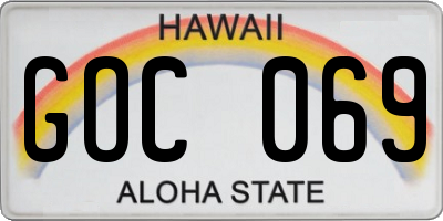 HI license plate GOC069