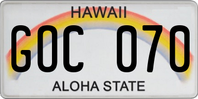 HI license plate GOC070