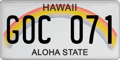 HI license plate GOC071