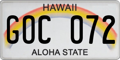 HI license plate GOC072