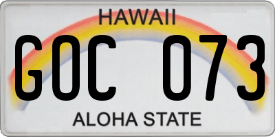 HI license plate GOC073