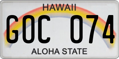 HI license plate GOC074