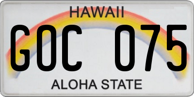 HI license plate GOC075