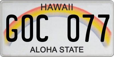 HI license plate GOC077