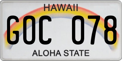 HI license plate GOC078