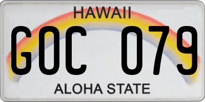 HI license plate GOC079