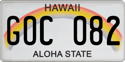HI license plate GOC082