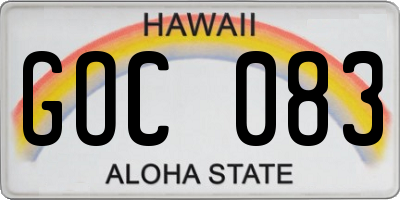 HI license plate GOC083