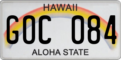 HI license plate GOC084