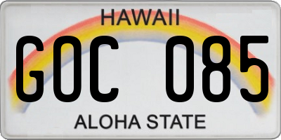 HI license plate GOC085
