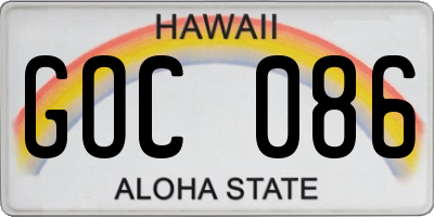HI license plate GOC086