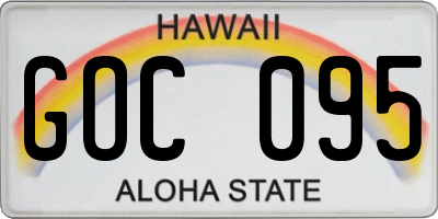 HI license plate GOC095