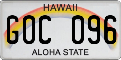 HI license plate GOC096