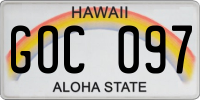 HI license plate GOC097