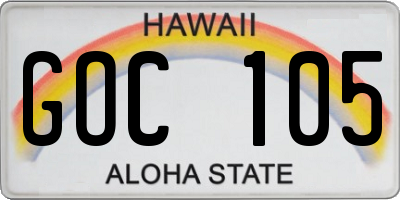 HI license plate GOC105