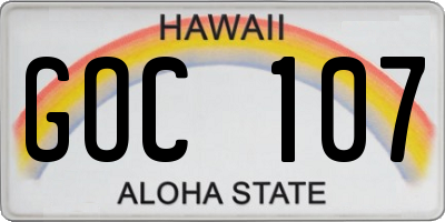 HI license plate GOC107