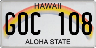 HI license plate GOC108