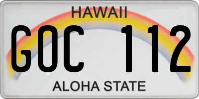 HI license plate GOC112