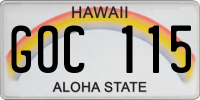 HI license plate GOC115
